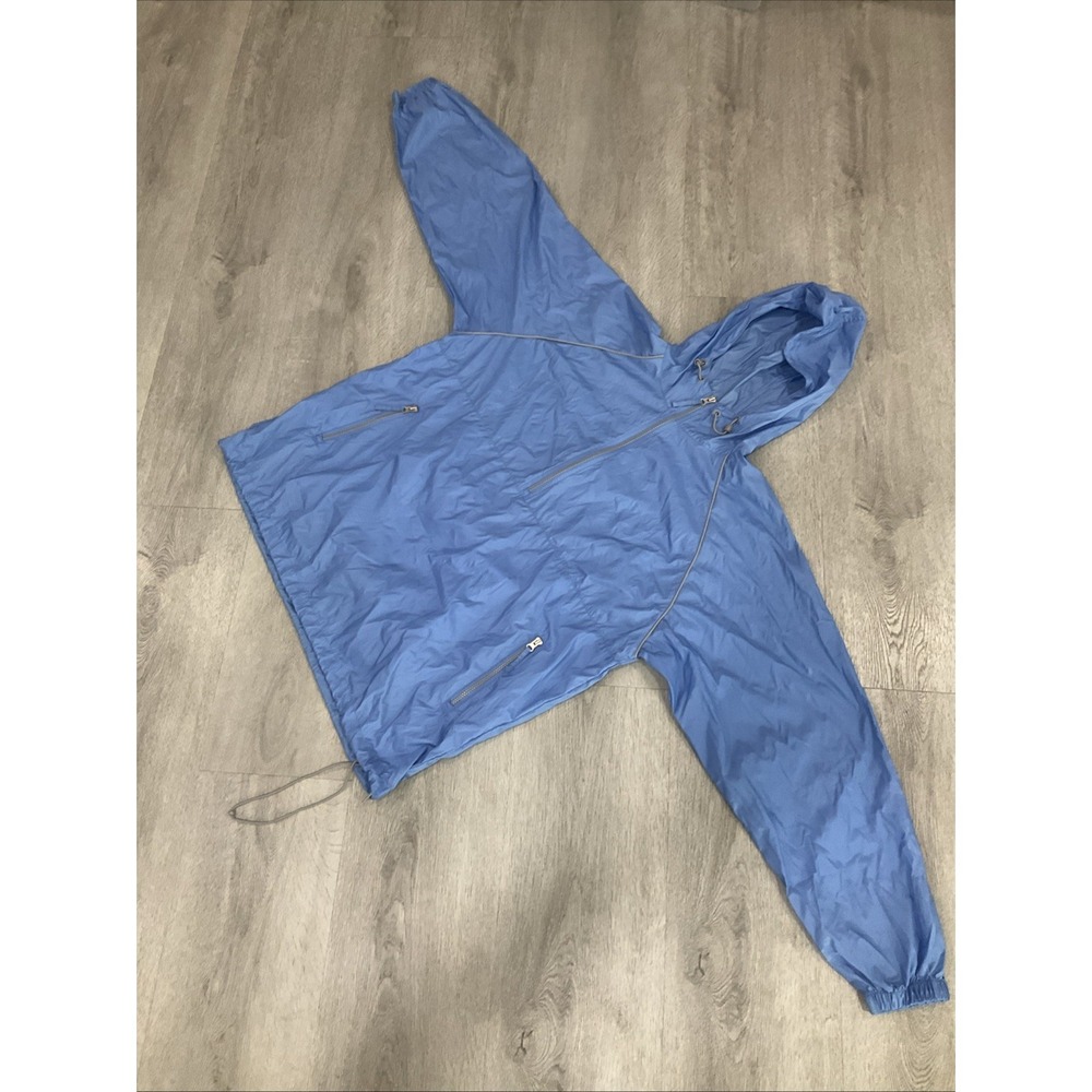 Vintage Y2K Foot Locker Blue Anorak Windbreaker Pullover Jacket 1/2 Zip XL